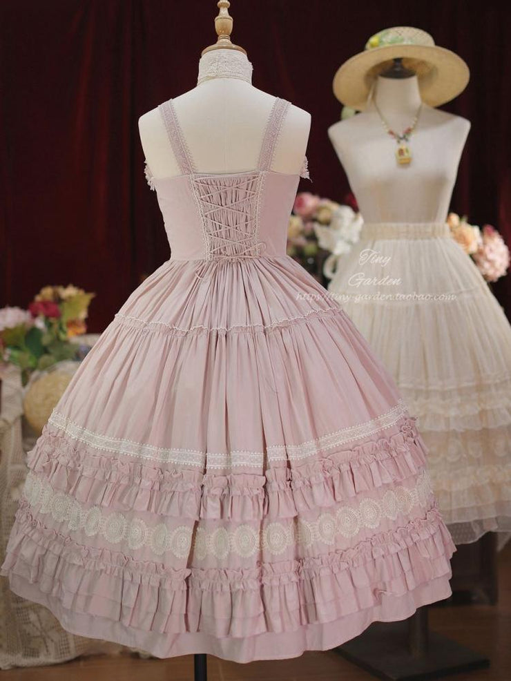 Dream Bouquet Sweetheart Neckline Tiered Skirt and Ruffle Trim Lolita JSK