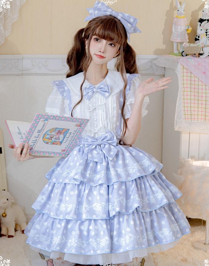 Peter Pan Collar Blouse / Tiered Skirt