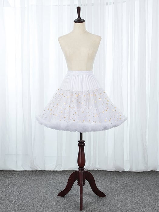 Shining Stars Marshmallow Clouds Hemline White Tulle Super Puffy Petticoat