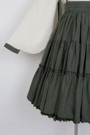 Sunflowers Appointment Color Green Lolita Overall Skirt