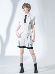 Urban Techwear White Summer Ouji Shorts