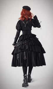 Plus Size Friendly-Black Gothic Shirt Juliette Sleeves Steampunk Top