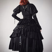 Plus Size Friendly-Black Gothic Shirt Juliette Sleeves Steampunk Top