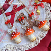 6 Options Handmade Sweet Mushroom Necklace