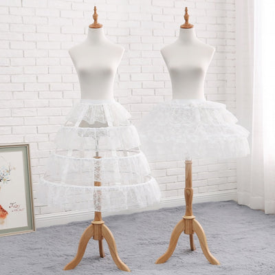 White Lace Adjustable Fish-bone Petticoat