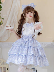 Peter Pan Collar Blouse / Tiered Skirt