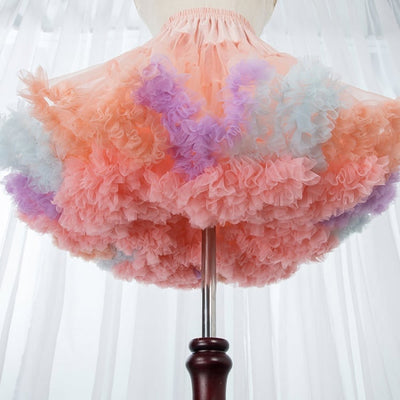 45cm Rainbow Colors Clouds Hemline Petticoat