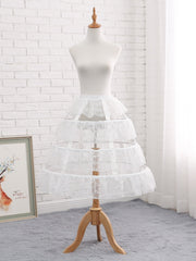 White Lace Adjustable Fish-bone Petticoat