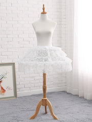 White Lace Adjustable Fish-bone Petticoat