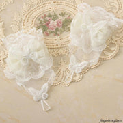 Miss Fulla Milk White Lace Butterfly Necklace/Hairclip/Hairband/KC/Train/Gloves