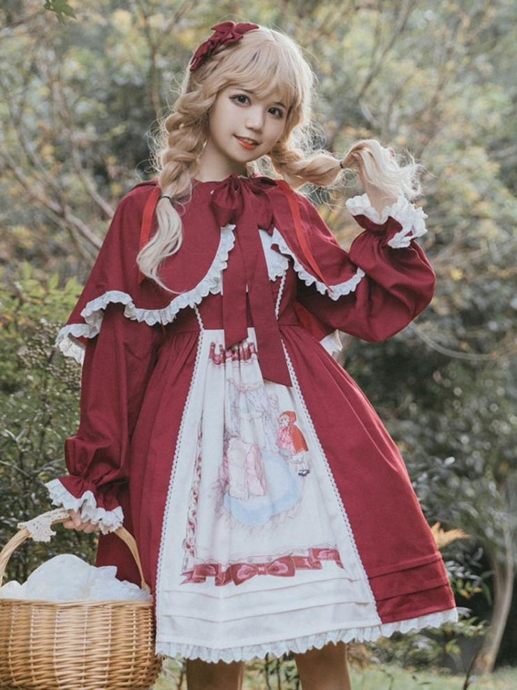 Little Red Riding Hood Hoodied Cape and Red Dress