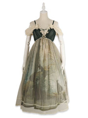 Deep V-neck Empire Waist Forest Fairy Dress