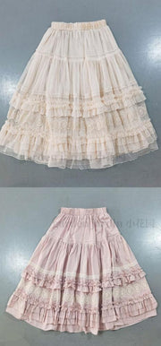 Dream Bouquet Tiered Skirt and Ruffle Trim Skirt